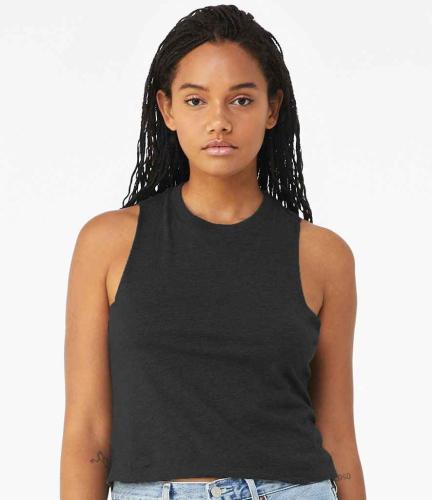 Bella Ladies Racer Back Cropped Tank Top - AHE - L